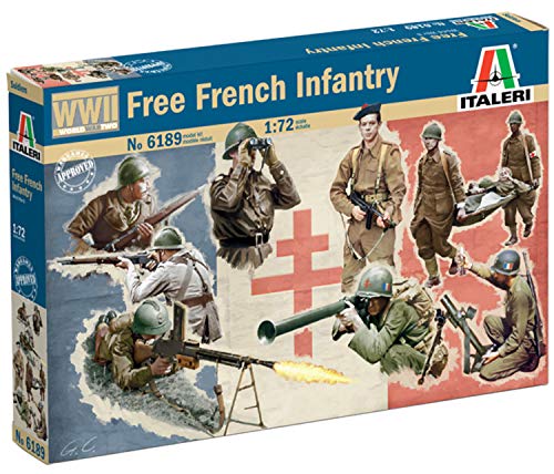 Italeri 6189 1:72 Infantería Francesa de la Segunda Guerra Mundial-modelismo, Modelo de Suelo, Hobby, Pegado, Kit de plástico, detallado, Multi-Color