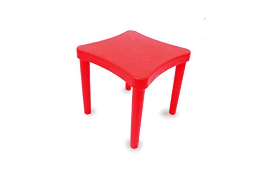 Jamara 460737 Easy Learning Juego de 3 sillas para niños, plástico resistente, adecuado para interiores y exteriores, bordes redondeados, extraíble y mesa con imágenes de aprendizaje, rojo