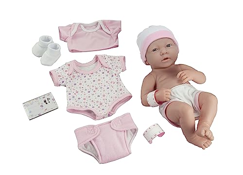 JC Toys- Muñeca La Newborn con Set de Ropa Rosa, Color (A1102091)