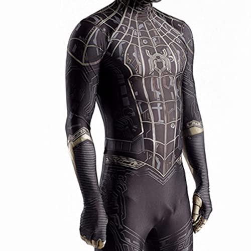 JCASDR El asombroso disfraz Spider-Man,mono Cosplay niñas,vestido elegante Navidad Halloween,traje mono para niños, monos superhéroe,Black-kids(140~150cm)