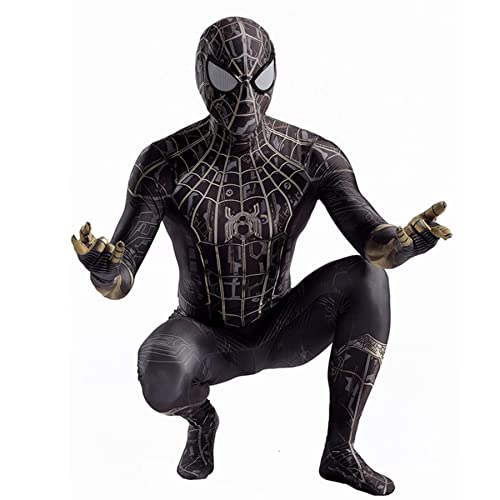 JCASDR El asombroso disfraz Spider-Man,mono Cosplay niñas,vestido elegante Navidad Halloween,traje mono para niños, monos superhéroe,Black-kids(140~150cm)