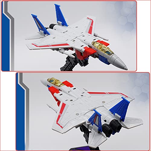 JIGFLY G1 Animation Transformer Starscream, Amigo de Jetfire Skyire, Decepticon Airplane F15 Fighter Robot Figura KO Versión