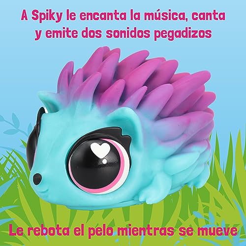 Jiggly Pets - My Spike Pet, Spiky The Hedgehog, Erizo Interactivo, Mascota de Goma blandita Que Canta, Camina, Rueda, Corre, con música, Desde 4 años, Famosa (JGG02000), Modelo Aleatorio