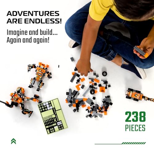 JITTERYGIT Juguete Robot Stem | Divertido Juego Creativo 3 en 1 | Juguetes de construcción para niños de 6-14 años de Edad | El Mejor Juguete de Regalo para niños | Kit de póster Gratis Incluido