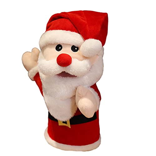 jojofuny Santa Claus Muñeca de Mano Peluche de Santa Juguete para Talend Play Stocking Storytelling Navidad Holiday Party Supplies Regalos para niños pequeños