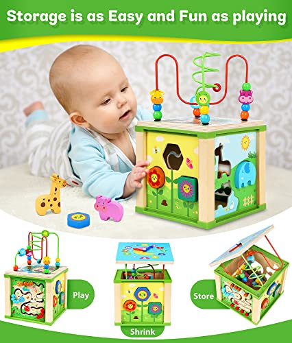 Jojoin Cubo Actividades Bebe - Madera Juguetes Niños 1 Año - Cubo de Habilidades Juguetes Montessori 1 2 Años - Brinquedos Bebe Educativos Regalo Juguete Niño 1 2 año