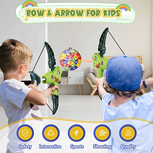 Joozmui Juguetes Arco y Flechas Juegos de Regalos para Niños de 3-8 Años (Verde)