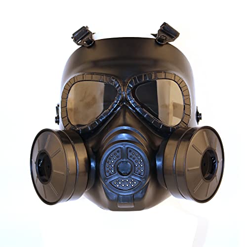 JOYASUS Máscara de Paintball, máscara táctica de Estilo de Gas simulado de Cara Completa Máscara de Calavera CS con Doble Ventilador Turbo para Cosplay Juego de Guerra de Halloween Mascarada