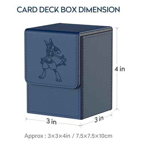 JoyHood Deck Box Compatible con Cartas PTCG, Incluye 2 Card Dividers por Deck Holder Case, Caja Cartas Se Adapta an hasta 110 TCG Tarjeta - Añil