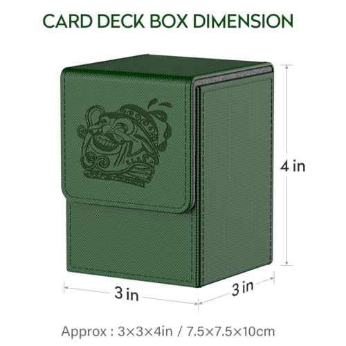 JoyHood Deck Box Compatible con Cartas YGO, Incluye 2 Card Dividers por Deck Holder Case, Caja Cartas Se Adapta an hasta 110 TCG Tarjeta - Greed-Verde