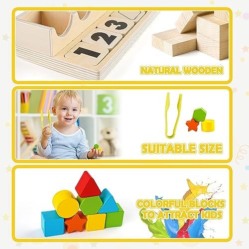 Joyreal Juguete Montessori Niños 3 4 5 Años Juguetes Educativos Contar Colores Formas Clasificar Juego Apilables Habilidades Motoras Juguetes Sensoriales Regalos Niños 3 4 5 6 Años