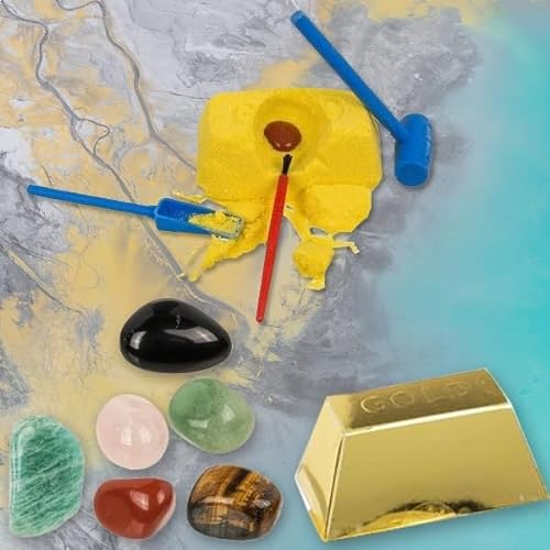 Juego Buscador de Oro con Piedra Natural Kit de Excavación Gemas