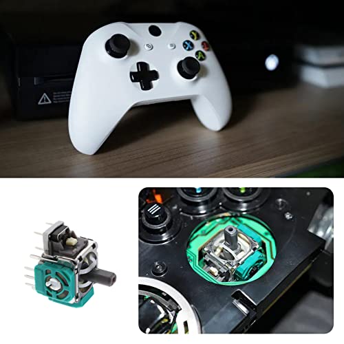Juego de 15 kit de reparación de controlador de consola de juegos compatible con Xbox One Controller Módulo de joystick analógico 3D y barra de pulgar y tapa de silicona y herramienta de instalación