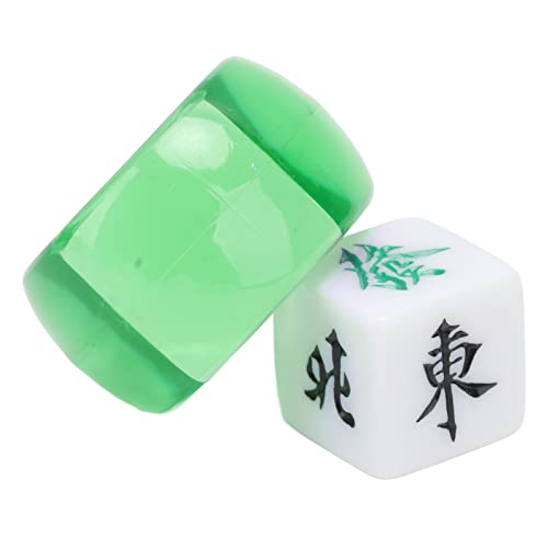Juego de 5 dados de dirección de viento Mahjong verde transparente para oriente, sur, oeste y norte, perfectos para entretenimiento y esfera de juegos