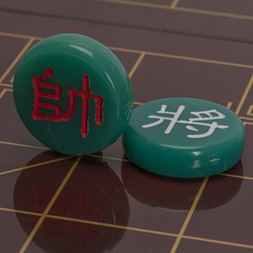 Juego De Ajedrez Chino (Xiangqi) Magnético Tablero Tamaño Viaje (32 cm) con Piezas De Color Verde Jade De Yellow Mountain Imports