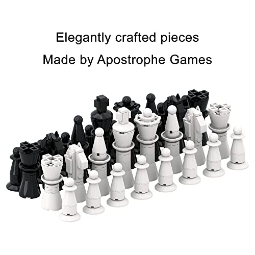 Juego de ajedrez de lujo para bloques de construcción, 1024 piezas, construye tus propias piezas de ajedrez y tablero, compatible con todos los principales bloques de construcción