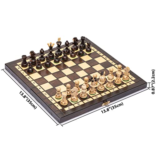 Juego de ajedrez de Madera Europeo Internacional Regal Husaria: Set de ajedrez de tamaño Mediano de 35 centímetros