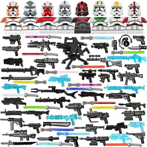 Juego de armas de ciencia ficción para minifiguras de Space Wars, máscara de ciencia ficción, casco, espadas láser para figuras Lego Clone Soldados