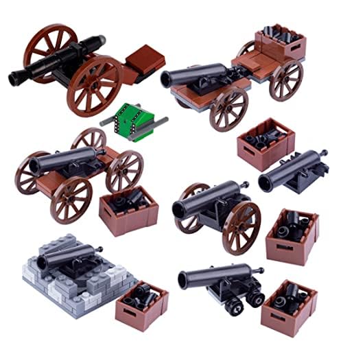 Juego de cañón medieval para minifiguras, personalizado militar barco pirata, armadura, arma para soldados de Lego
