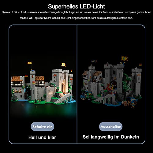 Juego de Luces LED para Lego Castillo de los Caballeros del León, Juego de iluminación LED para Lego 10305 Castillo de los Caballeros del León (No Lego Model), versión estándar
