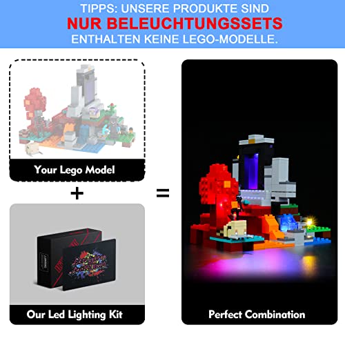 Juego de luces LED para Lego El portal destruido, juego de iluminación LED para Lego 21172 Minecraft el portal destruido – solo juego de luces, no modelo de Lego