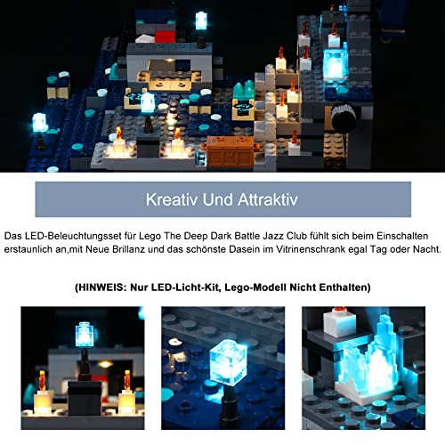 Juego de luces LED para Lego Minecraft The Deep Dark Battle 21246, juego de iluminación DIY para Lego The Deep Dark Battle (modelo Lego no incluido)..