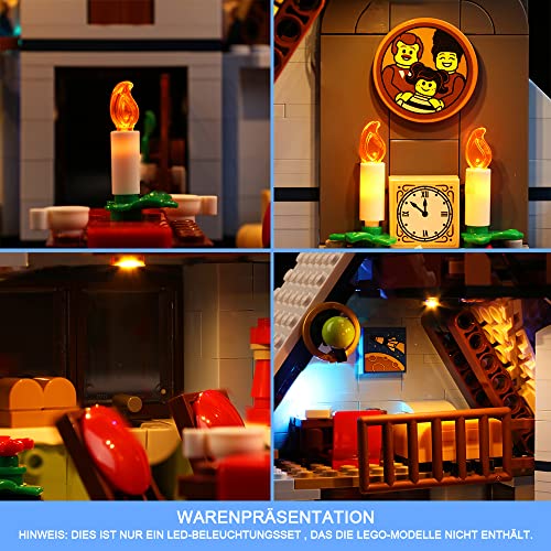 Juego de luces LED para Lego Santa Claus La Vesita, juego de iluminación LED para Lego 10293 La Vesita des Santa Claus – Solo juego de luces, no modelo (versión musical)