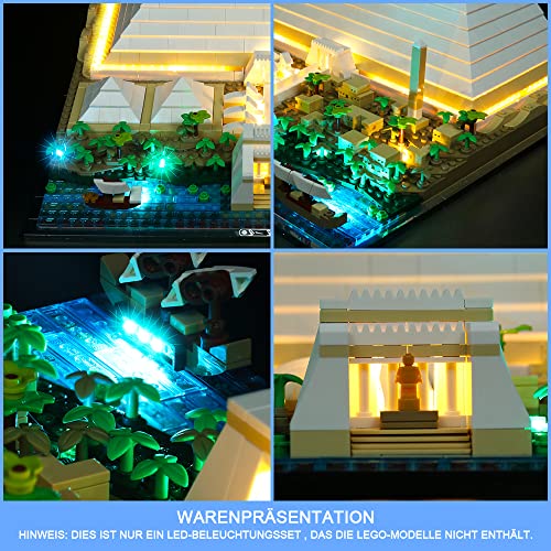 Juego de luces LED para pirámide de Lego Cheops, (no modelo Lego)juego de iluminación LED para Lego Architecture Great Pyramid of Giza Lego 21058 (Cheops Pyramide – versión estándar)