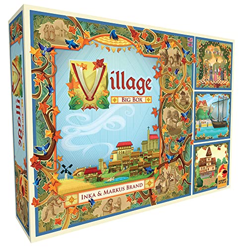 Juego de mesa Village Big Box,Juego de estrategia táctica,Juego de agricultura medieval,Tiempo promedio de juego de 60-120 minutos,Fabricado por Eggertspiele