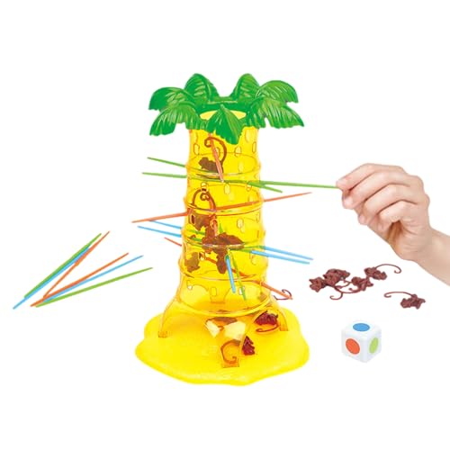 Juego de monos Tumblin, juego de monos saltadores con piezas y palos de mono, juguete interactivo desafiante | Divertido juego de mesa de regalo para Navidad para niños y niñas 5 6 7 8 9 10