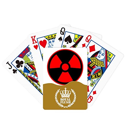 Juego de naipes reales peligrosos rojos del póker del raso del símbolo de la radiación de Checal