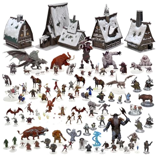 Juego de regalo Epic Dungeons & Dragons - Miniaturas 2D y paquete de terreno de manualidades | Minis de ídolos 2D de los reinos + juegos de manualidades | Personajes icónicos de D&D Books para
