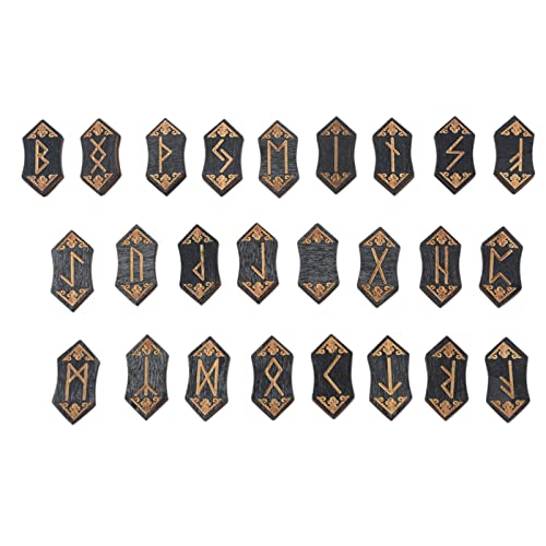 Juego de tarjetas de tarot de runas de madera nórdicas hechas a mano (25 piezas), como estrella de adivinación
