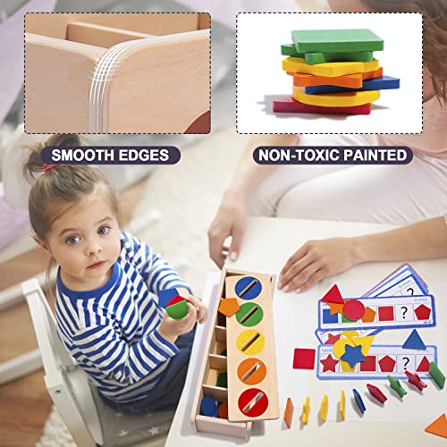 Juguete de clasificación Montessori Juguetes de Madera de Actividades para 1 2 3 años, 25 Piezas Bloque de clasificación Regalo Educativo Clasificador de Formas para niños (Caja)
