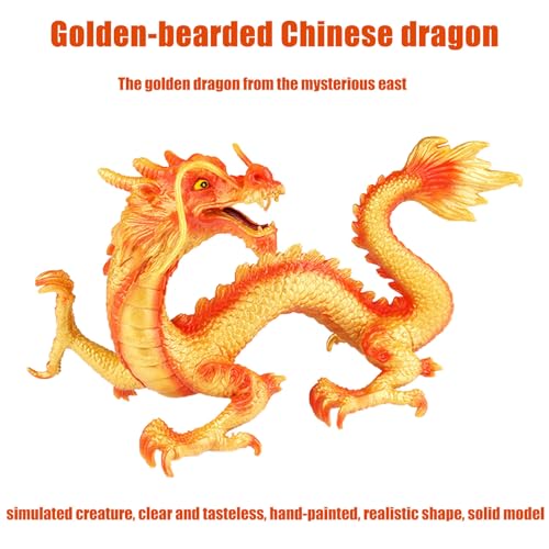 Juguete de estatuilla de dragón chino,Juguete de dragón chino,Figura modelo dragón chino - Estatua de animal, decoración del hogar, juguete de criatura mítica para niños, niñas y niños a partir Neamou