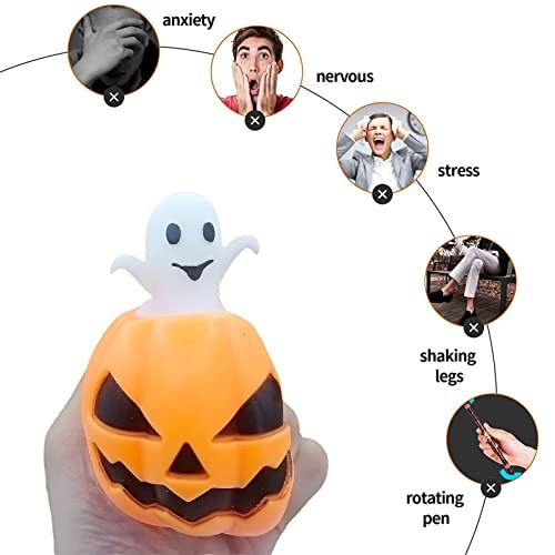 Juguete para Apretar De Calabaza De Halloween, Juguete para Apretar De Fantasma Blanco para Liberación Emocional, Adecuado para Usar como Juguete, También Adecuado para Decoración De Habitaciones