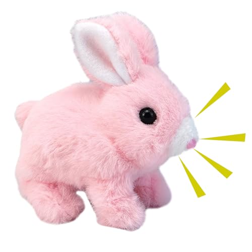 Juguete para niños de conejo, juguete eléctrico de conejo, juguete de robot mímico de conejo, juguete móvil con pilas con música ligera, dibujos animados de animales, juguetes interactivos duraderos