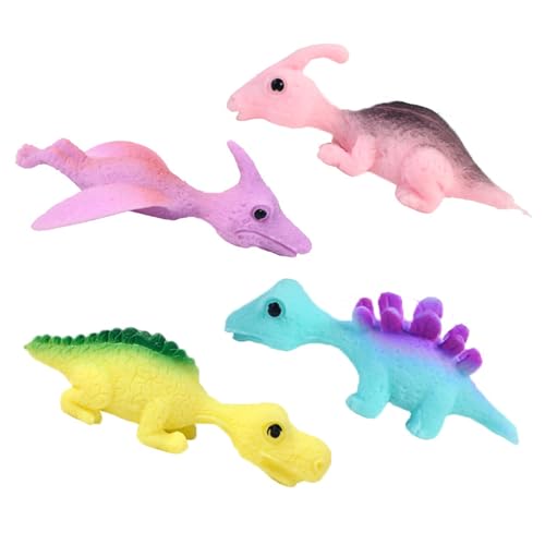 Juguetes dedos dinosaurio tirachinas | 30/60piezas dinosaurios goma Fidget Toys | Novedad Flick Flying Dinosaur Slingshots Toy | Divertido juguete dinosaurio tirachinas para niños (color aleatorio)