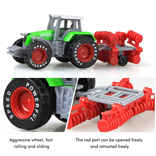 Juguetes para tractores agrícolas de aleación de 4 piezas, juego de juguetes para vehículos agrícolas, modelo de coche de ingeniería, tractores de juguete para niños y niños