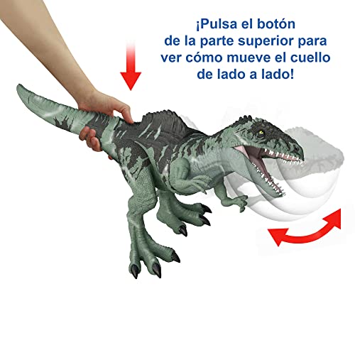 Jurassic World Dominion Strike N' Roar SIOC Figura de acción dinosaurio gigante articulado con sonidos, juguete +4 años (Mattel GYW86)