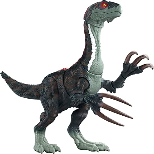 Jurassic World T-Rex golpea y Devora Dinosaurio articulado, Figura de + Dinosaurio Slasher Escapista con Sonido Figura articulada de Juguete Que escapa de su Jaula (Mattel GWD65)