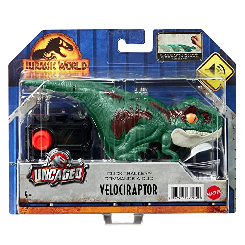 Jurassic World Velociraptor Uncaged, dinosaurio de juguete con sensores y sonido (Mattel GYN41)