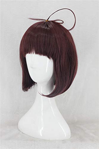 Kabaneri de la fortaleza de hierro Ikoma Mumei Cosplay peluca rojo vino corto Bobo fibra resistente al calor peluca de pelo