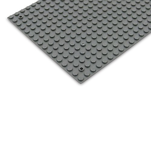 Katara- Placa de Construcción Rectangular 12,7x25,5cm Base Compatible con Lego Classic, Sluban, Papimax, Q-Bricks, Color Gris Oscuro, 16x32 (1672)