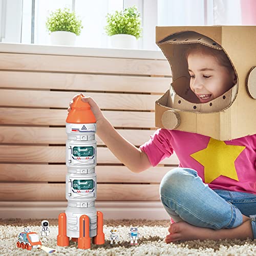 Katutude Space Shuttle Venture Toys - Juguete de astronautas con ruido de luz, juego de nave espacial, modelo de ciencia, educación, juguete para niños, niños y niñas