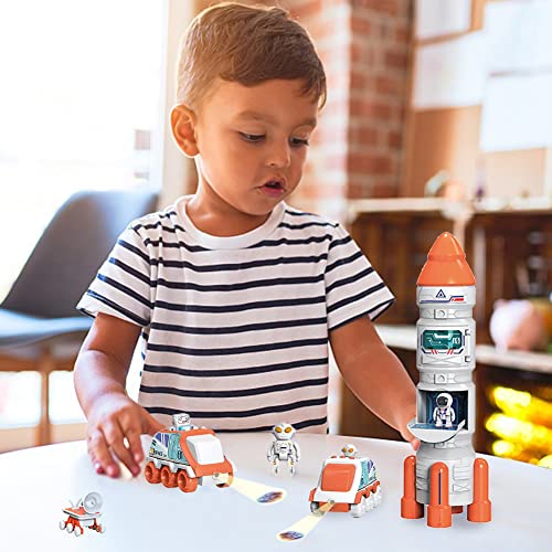 Katutude Space Shuttle Venture Toys - Juguete de astronautas con ruido de luz, juego de nave espacial, modelo de ciencia, educación, juguete para niños, niños y niñas