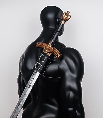 keland Medieval Funda de Espada Rana Espada Vaina de Espada Cinturón Porta Espadas Accesorios Larp para Mujer Hombres (Z-Negro)