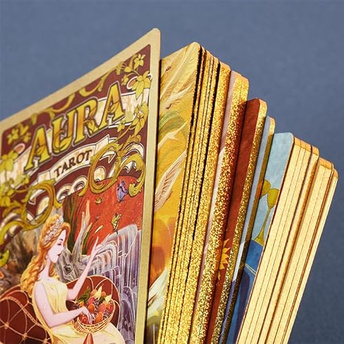 KEPNOY Tarot Aura,78 Tarot Deck,Juego de adivinación,Herramientas de adivinación para todos los niveles de habilidad,Guía colorida
