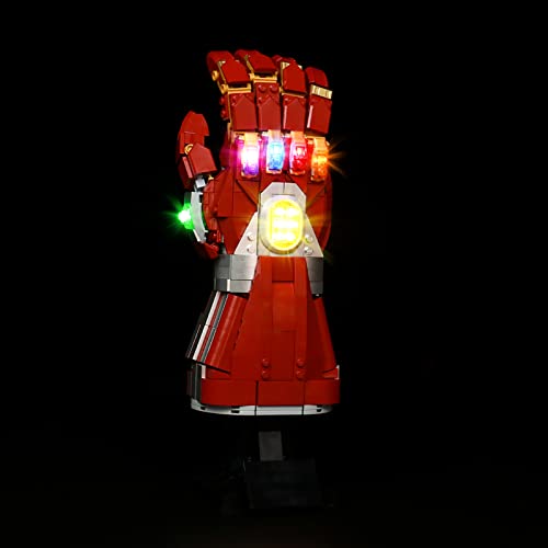 Kit de luz LED para guante Lego Iron Mans Nano Guante, Juego de iluminación LED para Lego 76223 Marvel Nano Guante Infinity (sólo iluminación, sin bloque de construcción) - Versión clásica