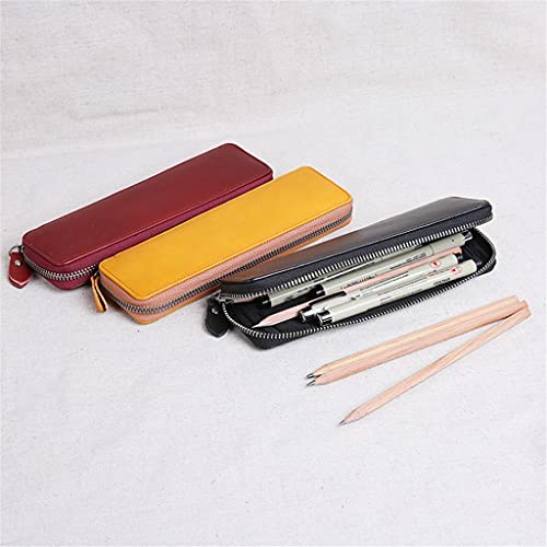 KJGLW Suministros de oficina de negocios Funda de lápiz de cuero genuino Primera capa Caja de lápiz de pluma de cuero Caja de herramientas Retro personalidad ( Color : 3-Pack , Size : 19.7*5.7*2.4cm )
